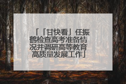 「甘快看」任振鹤检查高考准备情况并调研高等教育高质量发展工作