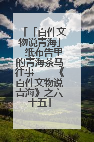 「百件文物说青海」一纸布告里的青海茶马往事——《百件文物说青海》之六十五