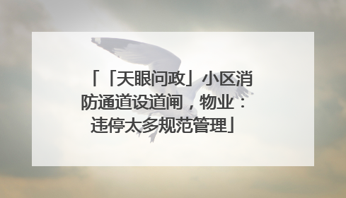 「天眼问政」小区消防通道设道闸，物业：违停太多规范管理