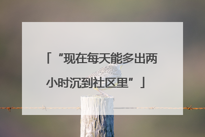 “现在每天能多出两小时沉到社区里”