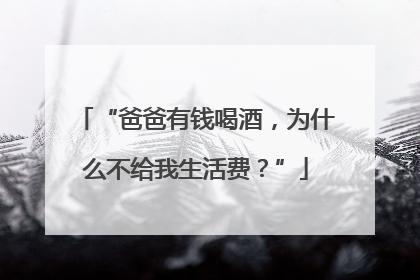 “爸爸有钱喝酒，为什么不给我生活费？”