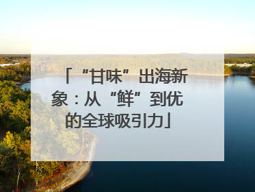 “甘味”出海新象：从“鲜”到优的全球吸引力