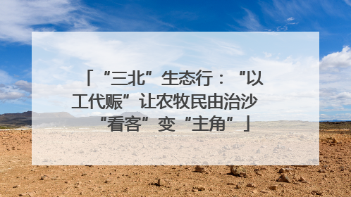 “三北”生态行：“以工代赈”让农牧民由治沙“看客”变“主角”