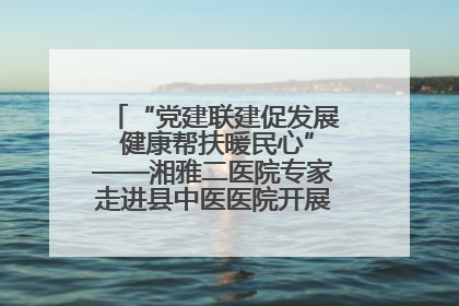 “党建联建促发展 健康帮扶暖民心”——湘雅二医院专家走进县中医医院开展健康帮扶活动