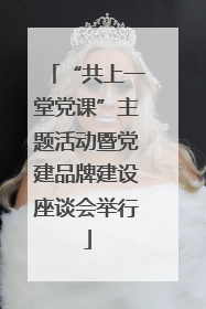 “共上一堂党课”主题活动暨党建品牌建设座谈会举行