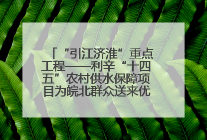 “引江济淮”重点工程——利辛“十四五”农村供水保障项目为皖北群众送来优质“引调水”