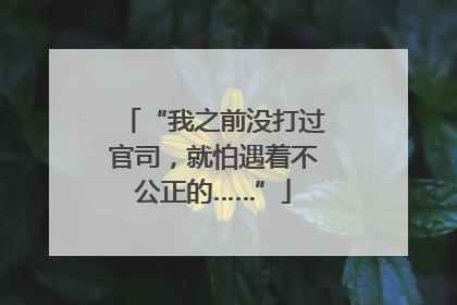 “我之前没打过官司，就怕遇着不公正的……”