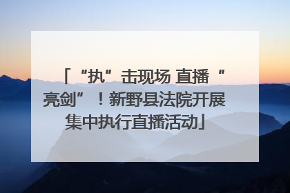 “执”击现场 直播“亮剑”！新野县法院开展集中执行直播活动
