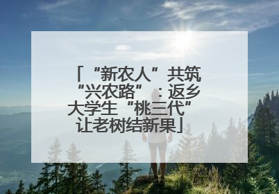 “新农人”共筑“兴农路”：返乡大学生“桃三代”让老树结新果