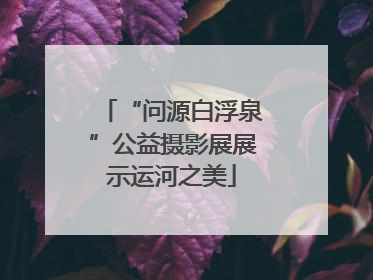 “问源白浮泉”公益摄影展展示运河之美