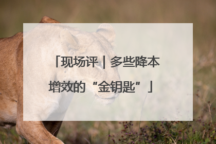 现场评｜多些降本增效的“金钥匙”