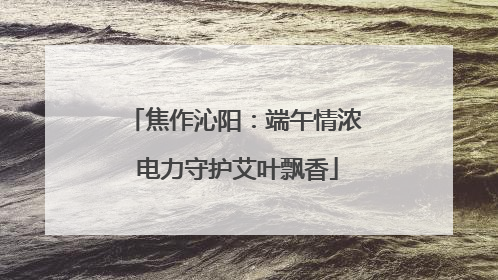 焦作沁阳：端午情浓 电力守护艾叶飘香