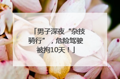 男子深夜“杂技骑行”，危险驾驶被拘10天！