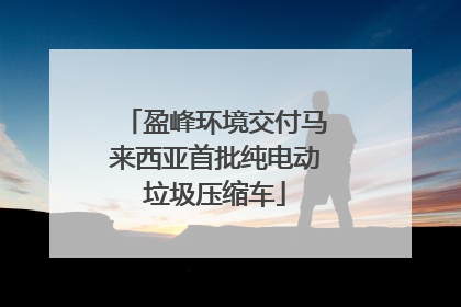 盈峰环境交付马来西亚首批纯电动垃圾压缩车