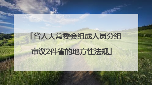 省人大常委会组成人员分组审议2件省的地方性法规
