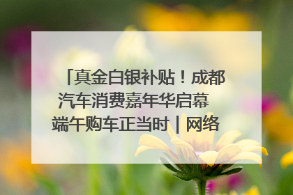 真金白银补贴！成都汽车消费嘉年华启幕 端午购车正当时｜网络中国节·端午