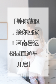 等你放假，接你回家！河南暑运校园直通车开启