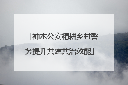 神木公安精耕乡村警务提升共建共治效能
