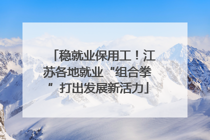 稳就业保用工！江苏各地就业“组合拳”打出发展新活力