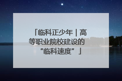 临科正少年｜高等职业院校建设的“临科速度”