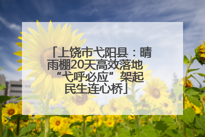 上饶市弋阳县：晴雨棚20天高效落地 “弋呼必应”架起民生连心桥
