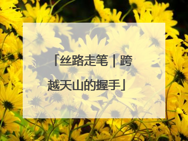 丝路走笔｜跨越天山的握手