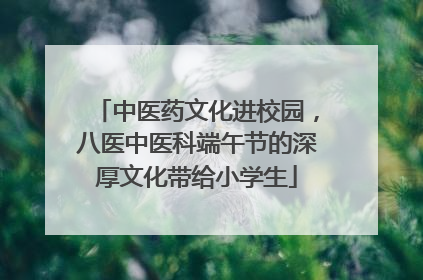 中医药文化进校园，八医中医科端午节的深厚文化带给小学生