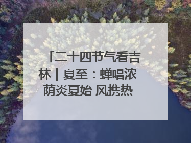 二十四节气看吉林｜夏至：蝉唱浓荫炎夏始 风携热浪白昼长