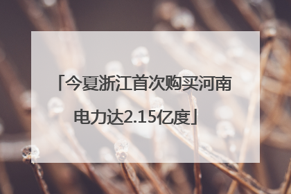 今夏浙江首次购买河南电力达2.15亿度