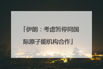 伊朗：考虑暂停同国际原子能机构合作
