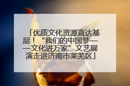 优质文化资源直达基层！“我们的中国梦——文化进万家”文艺展演走进济南市莱芜区