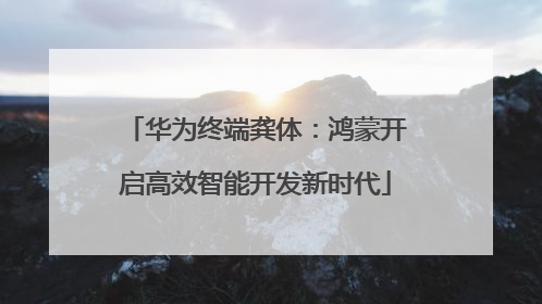 华为终端龚体：鸿蒙开启高效智能开发新时代