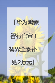 华为鸿蒙智行官宣！智界全系补贴2万元