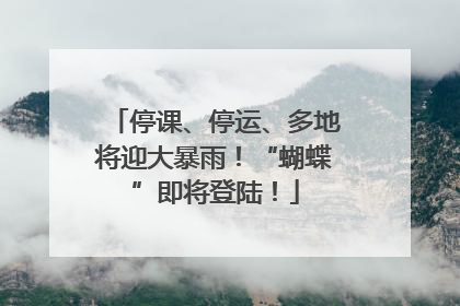 停课、停运、多地将迎大暴雨！“蝴蝶”即将登陆！