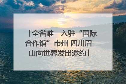 全省唯一入驻“国际合作馆”市州 四川眉山向世界发出邀约