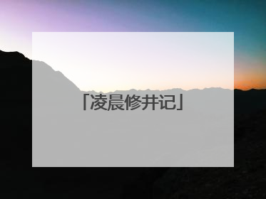凌晨修井记