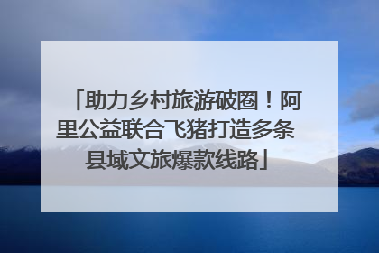 助力乡村旅游破圈！阿里公益联合飞猪打造多条县域文旅爆款线路