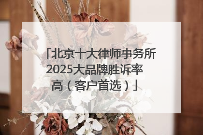 北京十大律师事务所2025大品牌胜诉率高（客户首选）