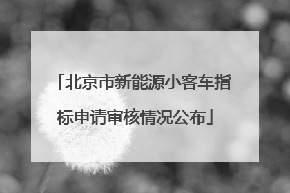 北京市新能源小客车指标申请审核情况公布