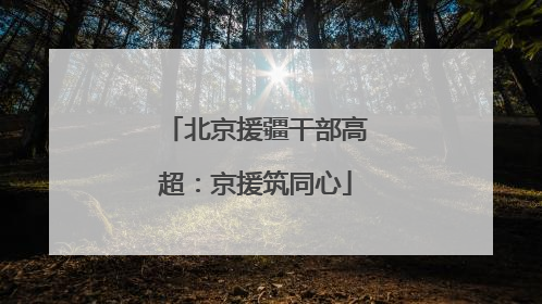 北京援疆干部高超：京援筑同心