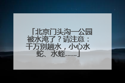 北京门头沟一公园被水淹了？请注意：千万别趟水，小心水蛇、水蛭……