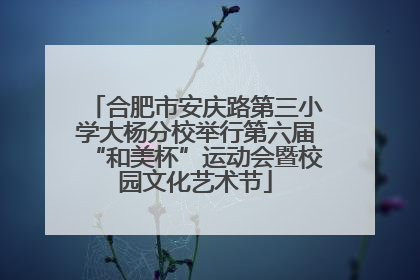 合肥市安庆路第三小学大杨分校举行第六届“和美杯”运动会暨校园文化艺术节
