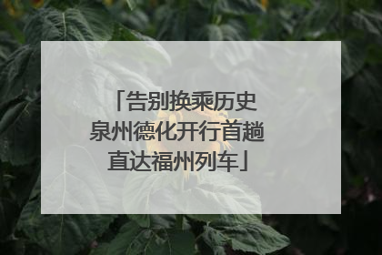 告别换乘历史 泉州德化开行首趟直达福州列车