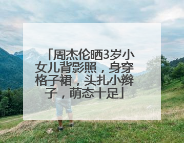 周杰伦晒3岁小女儿背影照，身穿格子裙，头扎小辫子，萌态十足