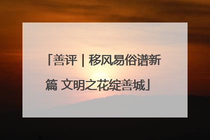 善评｜移风易俗谱新篇 文明之花绽善城