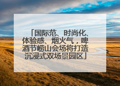国际范、时尚化、体验感、烟火气，啤酒节崂山会场将打造沉浸式双场景园区