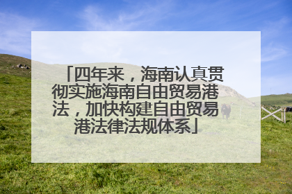 四年来，海南认真贯彻实施海南自由贸易港法，加快构建自由贸易港法律法规体系