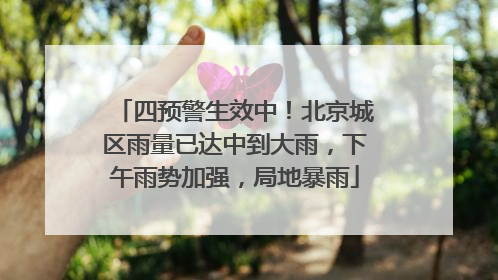 四预警生效中！北京城区雨量已达中到大雨，下午雨势加强，局地暴雨