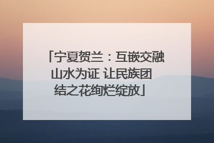 宁夏贺兰：互嵌交融 山水为证 让民族团结之花绚烂绽放