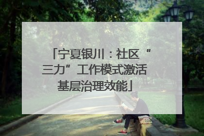 宁夏银川：社区“三力”工作模式激活基层治理效能